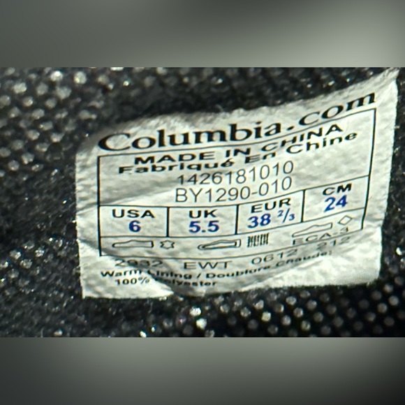 Columbia Boys Sz US 6  Black Omni Heat BY1290-010 Hiking Boots Unisex Clean ! - Picture 7 of 8